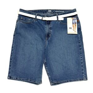 NEW Lee Riders Midrise Bermuda Denim Shorts Womens Size 14 M Casual Vacation